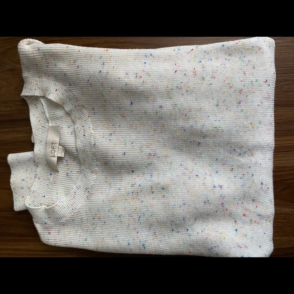 LOFT Funfetti Long Sleeve Top